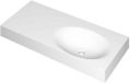 Wastafel INK Smooth Wastafel Polystone Rechts Zonder Kraangat - 1000x450x90 mm - Mat Wit