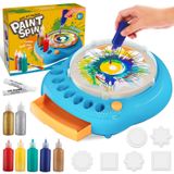 Draaikunst schilderset - Verfspinner pour enfants - 5 couleurs vives - 2 couleurs métalliques - 36 tableaux d'art - Bleu