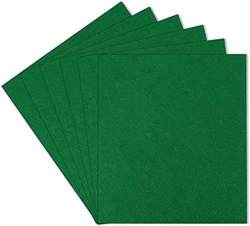 SAVITA 5 Stuks 25,4x22,8cm 3mm Dik Vilten Lakens, Stijf Vilt Hard Craft Fabric Vierkanten Voor kinderen DIY Crafts Patchwork Borduren Naaien Crafting Project (Groen)