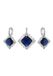 NAEMI Sieradenset Zilver Navy Transparant Blauw Kristal Vrouwen Volwassenen Ketting met Oorbellen