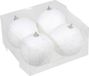 Othmara decorations Bellatio Decorations Kunststof kerstballen met sneeuw effect - 4 stuks - wit - 10 cm