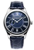 Frédérique Constant FC-318MPN3B6 Horloge - Leer - Blauw - Ø 36 mm