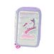 Girabrilla Nice Group Eenhoorn-etui voor kinderen, voor school, 3 vakken, dons-effect, paars
