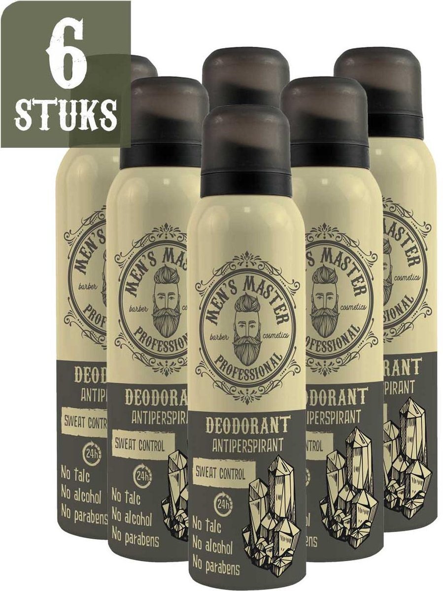 Men's Master Deodorant Man Voordeelverpakking - 24 Uur Superfris en Zonder Witte Sporen - 6 x 150ML