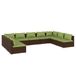 vidaXL Loungeset met kussens, polyrotan, bruin