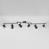 HOFTRONIC™ Riga LED Plafondlamp 6 spots Zwart - Draaibaar en Dimbaar - 6 lichts - GU10 4000K neutraal wit - Plafondspot woonkamer en gang - Opbouw spots verlicht