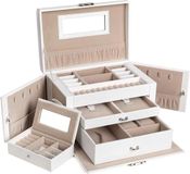 SONGMICS Nancy's Sieradendoos Met 2 Laden - Juwelendoos - Armbanden doos