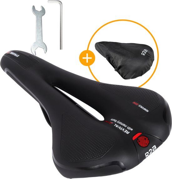 R2B Fietszadel Racefiets/Mountainbike - Unisex Gelzadel - Zwart