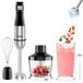 YASHE 5-in-1 pureerstaaf, 1000 W, elektrische staafmixer, traploze snelheden, roestvrij staal, met 500 ml hakselaar, 600 ml maatbeker, garde en melkopschuimerstaaf