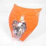 Felix Orange Approved Headlight Plate for Motorcycle 12V BA20D 35/35W Optic New