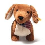 Steiff Waldi Teckel 30 cm, teckel knuffeldier van knuffelzacht pluche, zittend met granulaat, pluche dier hond met halsdoek, wasmachinebestendig