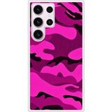Samsung Bedrukt siliconen hoesje compatibel met Galaxy S23 Ultra Camouflage rose