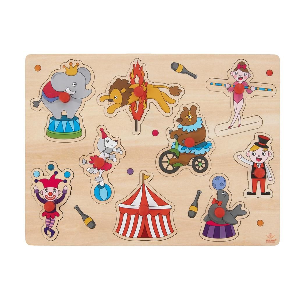Engelhart Houten Knopjes Puzzel Circus - Multicolor - Hout - 2020