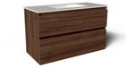 Saniclass Prime Vita Badkamermeubelset - 100x46x60cm - keramische wastafel glans wit - 1 wasbak - zonder kraangat - 2 lades - mat noten