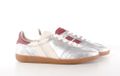 Caval Dames Sneaker Cava Metallic Leder Zilver en Rood