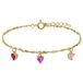 Lucardi - Kinder Zilveren goldplated armband met roze zirkonia hart