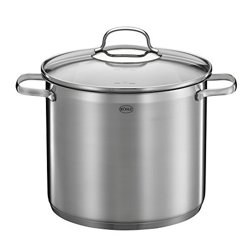 Rösle Elegance Groente-/partypan, hoogwaardige roestvrijstalen pot voor het koken, 8 liter, roestvrij staal 18/10, schaalverdeling aan de binnenkant, geschikt voor inductie, vaatwasmachinebestendig