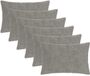 vidaXL - Taie d'oreiller - 6 pièces - HEERLEN - Gris clair - 50 x 80 cm - Fausse fourrure de lapin