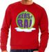 Bellatio Decorations Shoppartners Bv Foute kersttrui kerstbal groen op rode sweater voor heren - kersttruien S
