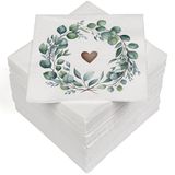 HEKU 100 servetten, 3-laags, 33 x 33 cm, eucalyptus hart