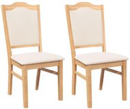 vidaXL Eetkamerstoelen met kussens 2 stuks massief hout rubber