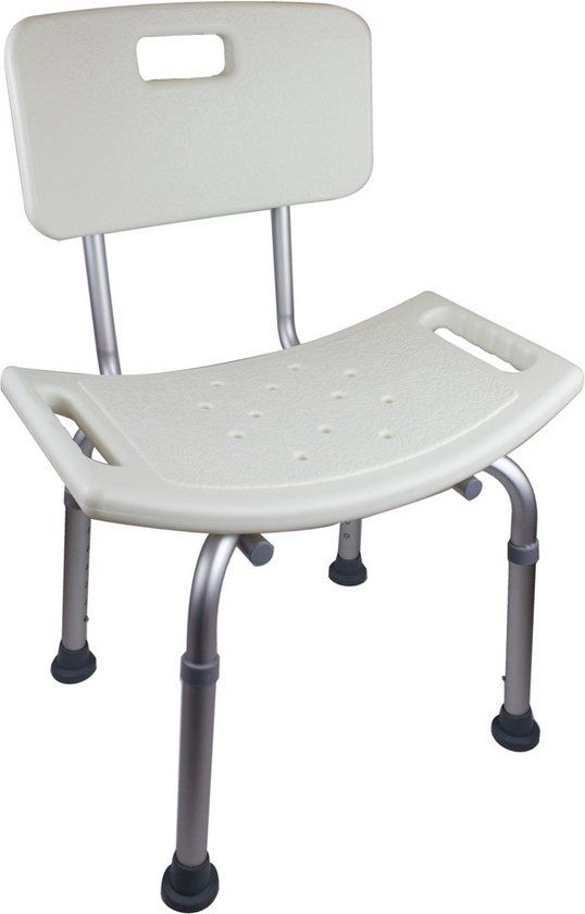 Mobiclinic Olivo Douchestoel - Verstelbaar - Wit - Met Handgreep - Anti-slip