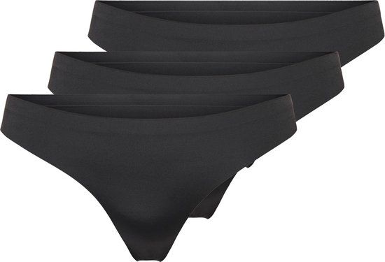 ONLY ONLTRACY BONDED THONG NOOS 3-PK Women's Briefs - Size S - Black