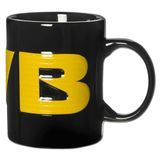 Borussia Dortmund BVB 1909 mok - officieel fanartikel, zwarte mok met logo in reliëf en 1909-opschrift, vaatwasmachinebestendig, 0,3 l