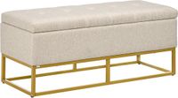 Homcom Opbergpoef Polyester 110x44x48cm Beige