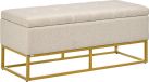 Homcom Pouf de rangement Polyester 110x44x48cm Beige