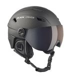 BLACK CREVICE Silvretta Skihelm met vizier in pilotenstijl, carbon noir, L