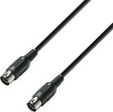 Adam Hall K3 MIDI 0150 BLK 1.5m 5-pin DIN 5-pin DIN Zwart audio kabel