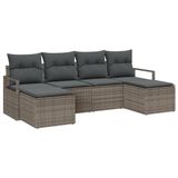 vidaXL Bankstel 6-zits Polywood Grijs
