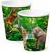 Folat Safari/jungle themafeest bekertjes - 8x - kinderfeestje dieren thema - 250ml