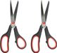 Benson Huishoud/Keukenschaar - 2x - Zwart/Rood - RVS/Kunststof - 22 cm