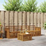 vidaXL - Bank loungeset - 5-delig - Naturel - Massief Acacia Hout
