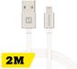 Swissten Lange Lightning Oplaadkabel 2 meter – voor iPhone & iPad – Gevlochten Nylon USB-A Kabel – Zilver