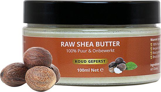 Shea Butter 100ml - 100% Pure & Unprocessed - Natural Skincare - Raw, Unrefined Shea Butter from Ghana for Skin, Hair & Body