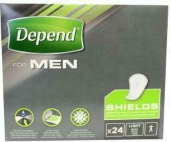 Depend verband - Incontinentie en urineverlies - Mannen - Shields - 24 stuks