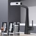 Kelleria Robinet de cuisine - Acier inoxydable noir - Extensible avec douchette et 3 types de jet