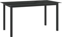 vidaXL Tuintafel 150x90x74 cm aluminium en glas zwart