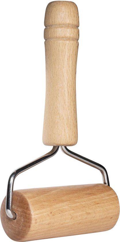 Krumble Deegroller met handvat - Hout en RVS