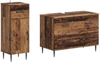 vidaXL - 2-delige - Badkamerkast - Set - HAARLEM - Oud - hout - Bewerkt - hout