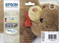 Epson T0615 - Teddybear Multipack - Inktcartridge - Zwart/Cyaan/Magenta/Geel