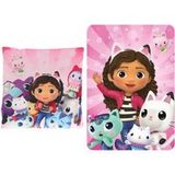 4KidsOnly Gabby's Dollhouse slaapkamerset; kussen en fleece deken