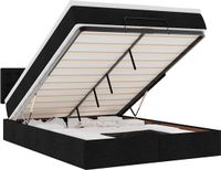 vidaXL Bed poef met matras en LED's 140x200 cm stof zwart
