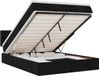 vidaXL Bed poef met matras en LED's 140x200 cm stof zwart