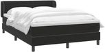 vidaXL Lit plateforme avec matelas velours noir 160 x 210 cm