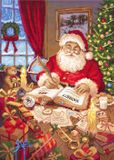 Letistich Letistitch borduurpakket kerstman met grote boek leti 951