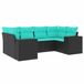 vidaXL Ensemble de banc de jardin 6 pièces avec coussins en polyrotin noir